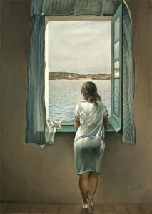 donna allo specchio